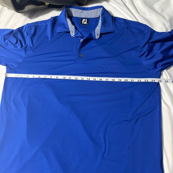 FootJoy Golf Shirt Pullover Collar 1/4 button Up Royal Blue Size 2XL - Picture 8 of 12
